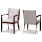 Baxton Studio Theresa Beige Upholstered and Walnut Wood 2-PC Living Room Chair Set 164-10483 - alternate 1